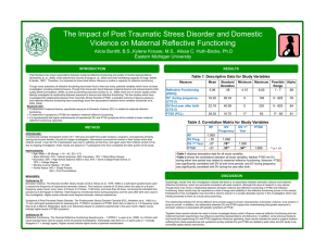 The Impact of Post Traumatic Stress Disorder and Domestic