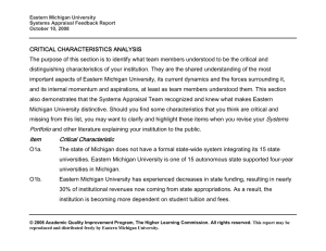 CRITICAL CHARACTERISTICS ANALYSIS