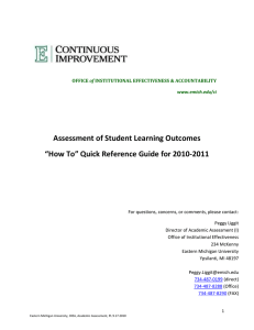 Assessment of Student Learning Outcomes