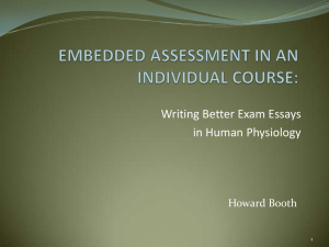 Writing Better Exam Essays in Human Physiology Howard Booth