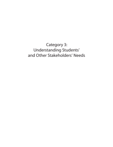 Category 3: Understanding Students’ and Other Stakeholders’ Needs