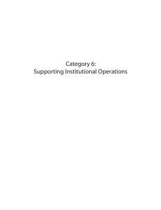 Category 6: Supporting Institutional Operations