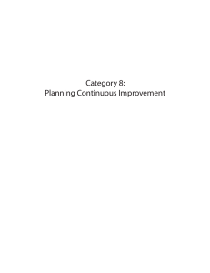 Category 8: Planning Continuous Improvement