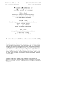 Numerical solution of saddle point problems Michele Benzi Gene H. Golub