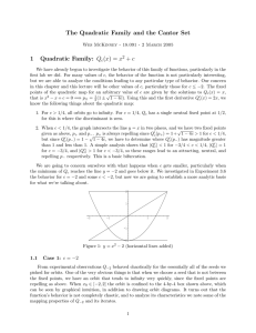The  Quadratic  Family  and  the ... 1 Quadratic  Family:  Q (x) =  x