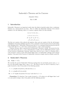 Sarkovskii’s  Theorem  and  its  Converse 1 Introduction