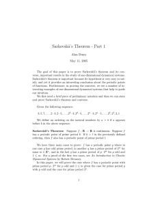 Sarkovskii’s  Theorem  ­ Part  1 Alan  Dunn