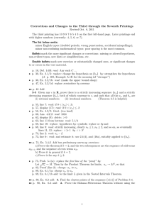 Corrections and Changes to the Third through the Seventh Printings