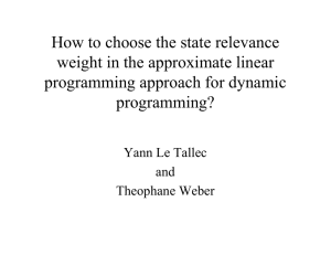 How to choose the state relevance weight in the approximate linear programming?