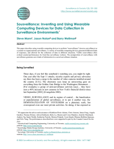 Sousveillance: Inventing and Using Wearable Computing Devices for Data Collection in