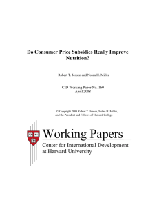 Working Papers Center for International Development at Harvard University