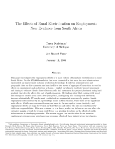 The Effects of Rural Electrification on Employment: Taryn Dinkelman University of Michigan