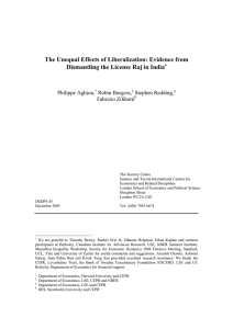 The Unequal Effects of Liberalization: Evidence from Philippe Aghion,
