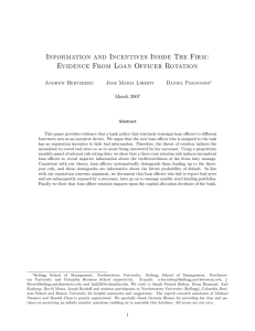 Information and Incentives Inside The Firm: Evidence From Loan Officer Rotation