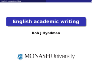 English academic writing Rob J Hyndman 1