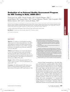 Evaluation of an External Quality Assessment Program