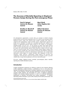 The Accuracy of Mortality Reporting in Displaced