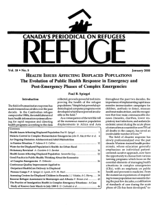 REFUGE CANADA'S PERIODICAL ON REFUGEES HEALTH