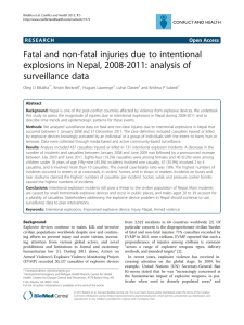 Fatal and non-fatal injuries due to intentional surveillance data