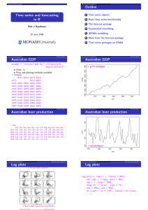 Outline Time series and forecasting in R