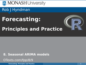 Forecasting: Principles and Practice Rob J Hyndman 8. Seasonal ARIMA models