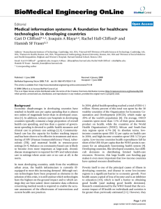 BioMedical Engineering OnLine Medical information systems: A foundation for healthcare