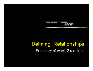 Defining  Relationships Summary of week 2 readings