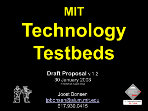 Technology Testbeds MIT Draft Proposal