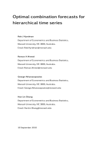 Optimal combination forecasts for hierarchical time series