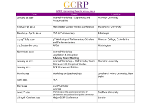 GCRP Upcoming Events 2010 – 2012 Date Event