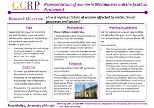 Research Question: Representation of women in Westminster and the Scottish Parliament