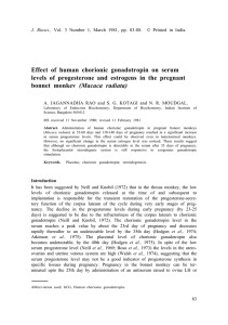 Effect of human chorionic gonadotropin on serum (Macaca radiata)