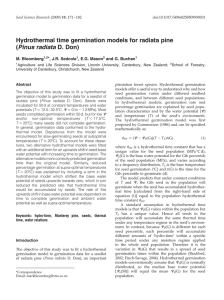 Hydrothermal time germination models for radiata pine (Pinus radiata D. Don)