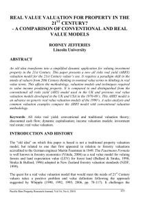 REAL VALUE VALUATION FOR PROPERTY IN THE 21 CENTURY? - A