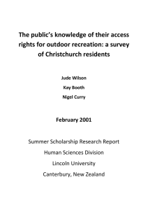 The public’s knowledge of their access of Christchurch residents