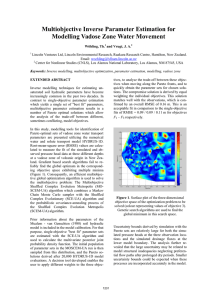 Multiobjective Inverse Parameter Estimation for Modelling Vadose Zone Water Movement