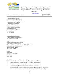 Minutes Tampa Bay Regional Collaboration Committee Regional Transportation Planning  Roundtable