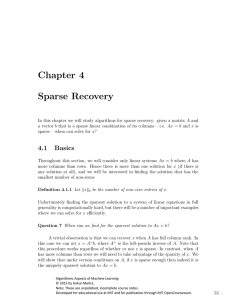 4 Chapter Recovery Sparse
