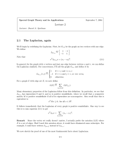 Lecture 2 2.1  The  Laplacian,  again