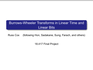 Burrows-Wheeler  Transforms  in  Linear  Time ... Linear  Bits Russ  Cox