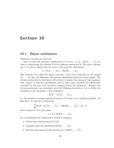 Lecture 10 10.1 Bayes estimators.