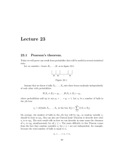 Lecture 23 23.1 Pearson’s theorem.