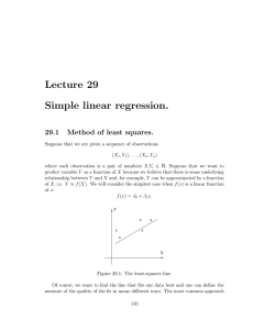 Lecture 29 Simple linear regression. 29.1 Method of least squares.