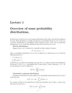 Lecture  1 Overview  of  some  probability distributions.