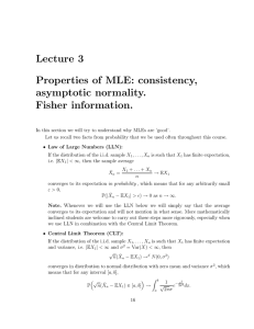 Lecture  3 Properties  of  MLE:  consistency,