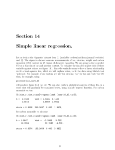 Section  14 Simple  linear  regression.