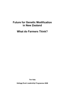 Future for Genetic Modification in  New Zealand What do Farmers Think?