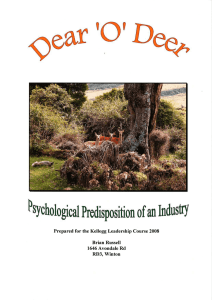 Psychological Predisposition of an Industry Brian Russell 1646 Avondale Rd