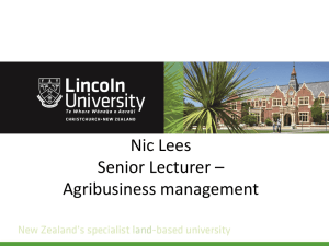 Nic Lees Senior Lecturer – Agribusiness management