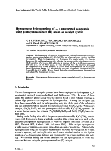Homogeneous  hydrogenations  of  ~,/~-unsaturated compounds
